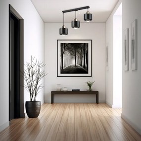 Lampadario a sospensione con filo 3xE27/35W/230V nero/oro