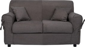 Divano 2 posti in tessuto sfoderabile VERONA 150 cm tinta unita Grigio scuro