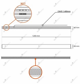 Plafoniera Lineare LED 40W 120cm, UGR11, DALI2, PHILIPS Certadrive - Bianca o nera Colore Bianco Variabile CCT, Colore del corpo Bianco