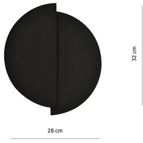 Applique Minimal Rotonda 1 Luce Indiretta Agni In Acciaio Nero