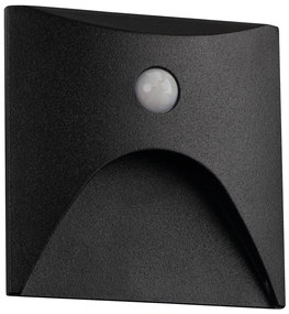 Kanlux 39142 - Lampada LED per gradini con sensore EXIN 2,5W/230V 4000K IP65 nero squadrato.