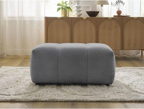 Poggiapiedi grigio con rivestimento in bouclé Roxelane – Bobochic Paris