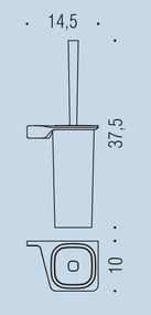 Colombo Alize B2507D Porta Scopino Sospeso Destro in Vetro Acidato Naturale cromo