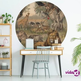 WallArt Carta da Parati Circolare Animals of Africa 142,5 cm