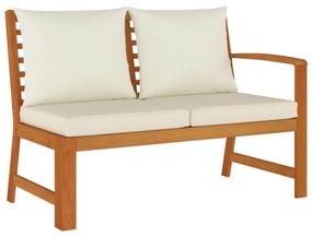 Set da pranzo giardino 4pz con cuscini legno massello di acacia
