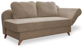 Chaise longue grigio tortora (con penisola a destra) con rivestimento in velluto a coste Chic Charlotte – Miuform