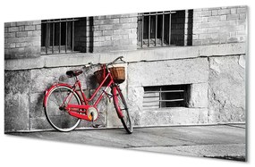 Rivestimento parete cucina Bicicletta rossa con cestino 100x50 cm