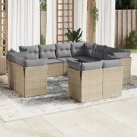 Set Divani da Giardino 11 pz con Cuscini Beige in Polyrattancod mxl 87403