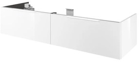 Mobile da bagno sotto lavabo SENSEA Neo bianco laccato lucido L 150 x H 32 x P 48 cm 2 cassetti, lavabo non incluso