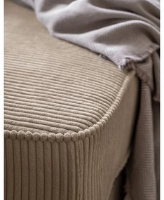 Chaise longue grigio tortora (con penisola a destra) con rivestimento in velluto a coste Chic Charlotte – Miuform