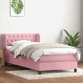 Giroletto A Molle Con Materasso Rosa 80x210 Cm Velluto /