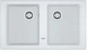 Lavello 2 vasche in fragranite bianco FRANKE Malta L 86 x L 50 cm