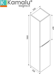 Colonna bagno 166 cm a due ante in rovere naturale | LAC-EFESTO-80 - KAMALU