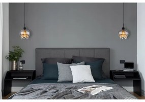 Globo 15839H - Lampadario a sospensione con filo CORRY 1xE27/9W/230V diametro 21 cm nero