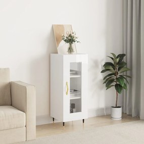 Credenza Bianco Lucido 34,5x34x90 Cm İn Legno Multistrato /