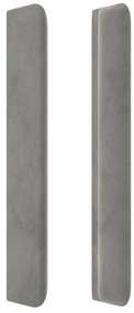 Testiera ad orecchio grigio chiaro 183x16x118/128 cm in velluto