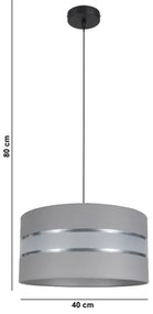 Lampadario su corda CORAL 1xE27/60W/230V d. 40 cm grigio