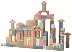 2Kids Toys - Blocchi di legno Safari con animali, 120 pezzi