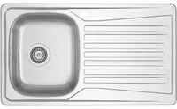 Lavello da cucina in acciaio inox modello LS04 con sgocciolatoio a destra 80x50 cm