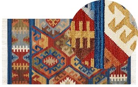 Tappeto kilim lana multicolore 80 x 150 cm JRVESH Beliani