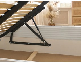 Letto matrimoniale imbottito beige con contenitore con rete inclusa 180x200 cm Jade – Bobochic Paris