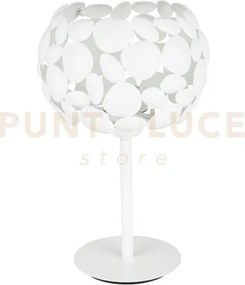 Lumetto dioniso bianco 1 luce attacco e27 22x22x34,5cm in metallo