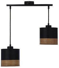 Lampadario a sospensione con filo PORTO 2xE27/60W/230V nero/marrone