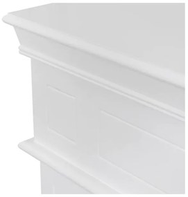 Camino elettrico caminetto da terra CAMBRIDGE in legno Bianco L110 x P25 x H95