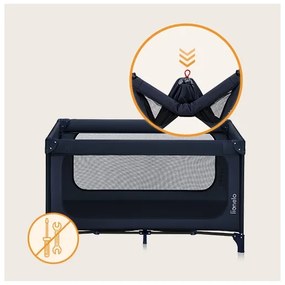 Lionelo - Lettino da viaggio JASMIN EASY FOLD Blu navy