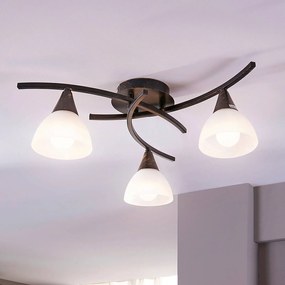 Plafoniera soffitto Della Lindby, dimmerabile, Nero, Soggiorno / Sala da pranzo, Vetro, Campagna / Rustiche, Plafoniera