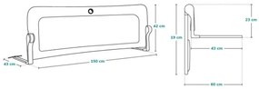 Lionelo - Barriera di sicurezza per letti EVA grigio