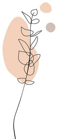 Quadro su tela – Foglia minimalista su sfondo bianco No3