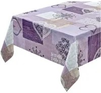 Tovaglia Antimacchia Cucina 140x400 cm Moderna Tela Cerata Felpata Copri Tavolo Patchwork Cuori