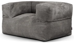 Puof a sacco grigio scuro con rivestimento in velluto a coste MooG – SLOWDOWN