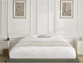 Letto matrimoniale imbottito verde scuro con contenitore/senza testiera con rete inclusa 160x200 cm Inera – Bobochic Paris