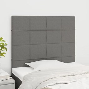 Testiera 2 Pz Grigio Scuro 90x5x78/88 Cm İn Tessuto /
