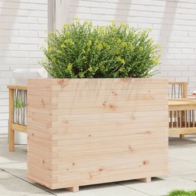Fioriera Da Giardino 90x40x72,5 Cm İn Legno Massello Di Pino /