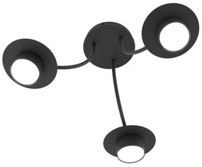 Plafoniera Moderna Giunone Acciaio Nero 3 Luci Gx53 Ip20