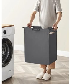 Cesto per la biancheria REX nero/grigio