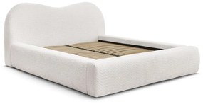 Letto matrimoniale bianco imbottito con spazio contenitivo con rete inclusa 180x200 cm Orlane – Bobochic Paris