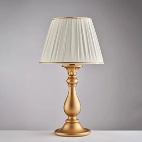 Lampada Da Tavolo Contemporanea Lucca Legno Oro 1 Luce E27