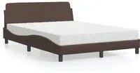 Letto con Materasso Marrone 140x200cm in Similpelle 3208419