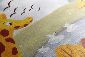 Quadro su tela – Giraffe al laghetto