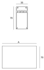 Plafone 2 led 19,2w/mt CRI90 bianco-WW  oltre a cm.150