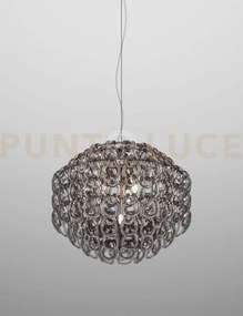 Giogali sospensione 65 cristallo fume' e bronzo opaco 4 luci attacc...