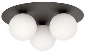 Lampada da soffitto Solar Nera con sfere satinate E14