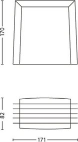 Philips Applique da esterni Shades, dimmerabile, Alluminio / Grigio / Zincato, Alluminio, Moderno, Applique da esterni