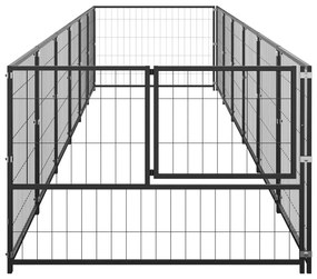 Gabbia per cani nera 6 m² in acciaio