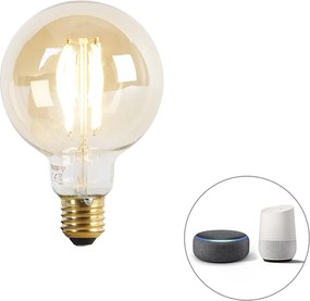 Lampadina LED intelligente E27 G95 oro 7W 806lm 1800K - 3000K