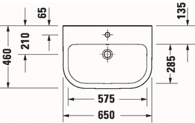 Duravit 23986500002 - Lavabo sospeso D-CODE 65x46 cm ceramica/bianco lucido